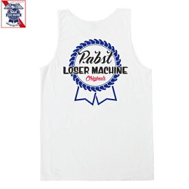 【LOSERMACHINE(LOSER MACHINE)】 ルーザーマシーン　x PABST BLUE RIBBON BEER "CENTURY" TANK TOP タンクトップ WHITE