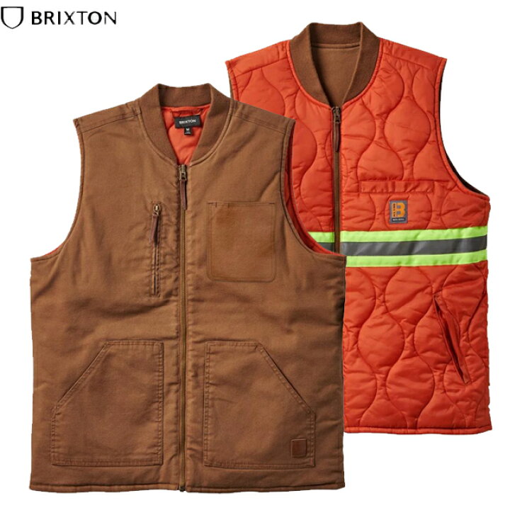 楽天市場】BRIXTON ブリクストン ABRAHAM BUILDERS REVERSIBLE VEST 