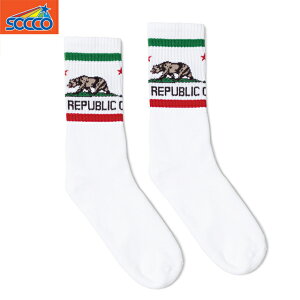 SOCCO CREW SOCKS(�X�l��j �\�b�R�[ �\�b�N�X CALI BEAR WHITE