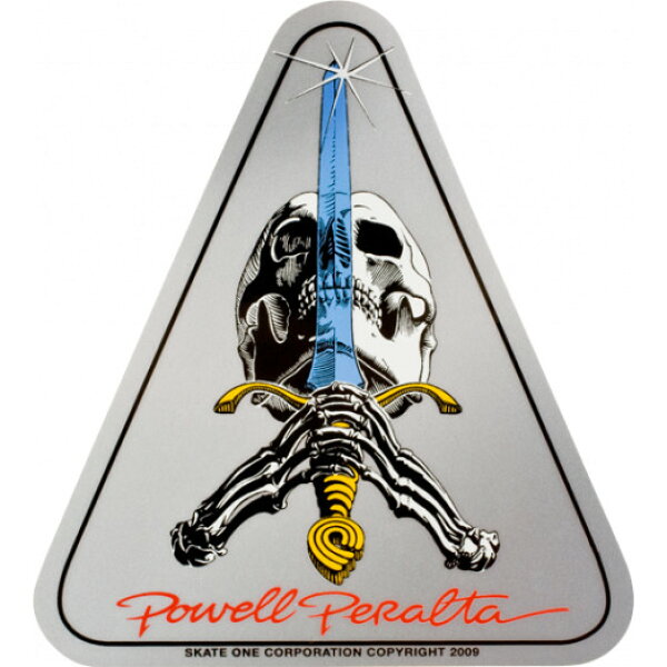 POWELL PERALTA パウエルペラルタ SKULL&SWORD STICKER 天地10.5CM