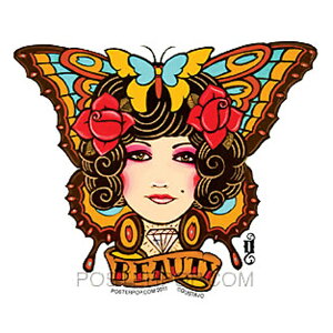 GRS14 POSTERPOP �|�X�^�[�|�b�v Gustavo Rimada Tattoo Butterfly Sticker �X�e�b�J�[