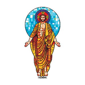MAS28 POSTERPOP �|�X�^�[�|�b�v ALMERA STAINED GLASS JESUS �X�e�b�J�[