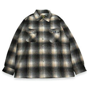 FB COUNTY �G�t�r�[�J�E���e�B SUPER HEAVYWEIGHT WOOL BLEND LONG SLEEVE SHIRT BLACK/TAN/WHITE