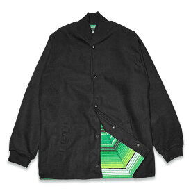 JOHNNY SUEDE ジョニースエード BLACK WITH GREEN SERAPE CLICKER JACKET カークラブジャケット メルトンジャケット ファラオジャケット