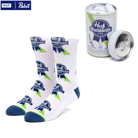 HUF ハフ x PABST パブスト LOGO SOCKS ソックス WHITE