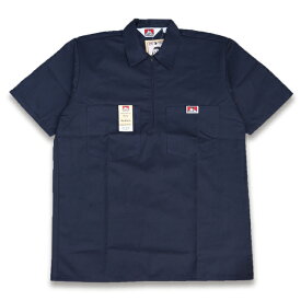 BEN DAVIS HALF ZIP ハーフジップ 半袖ワークシャツ #168 NAVY
