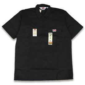 BEN DAVIS HALF ZIP ハーフジップ 半袖ワークシャツ #124 BLACK