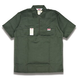 BEN DAVIS HALF ZIP ハーフジップ 半袖ワークシャツ #125 OLIVE