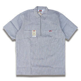 BEN DAVIS HALF ZIP ハーフジップ 半袖ワークシャツ #108 HICKORY STRIPE