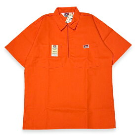 BEN DAVIS HALF ZIP ハーフジップ 半袖ワークシャツ #126 ORANGE
