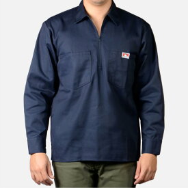 BEN DAVIS ベンデイビス #268 LONG SLEEVE HALF ZIP SHIRT ハーフジップ 長袖ワークシャツ NAVY