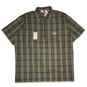 BEN DAVIS HALF ZIP �n�[�t�W�b�v �������[�N�V���c #138 PLAID OLIVE CHECK �V���c