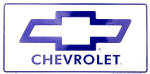 AJŔ STEEL LICENSE PLATE-159- CHEVY BOWTIE2 LICENSE PLATE io[v[g