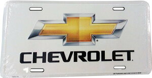 AJŔ STEEL LICENSE PLATE- 50144- CHEVY LOGO SILVER LICENSE PLATE io[v[g