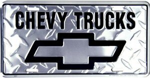 AJŔ STEEL LICENSE PLATE- SLACD- CHEVY TRUCK DIAMOND LICENSE PLATE io[v[g