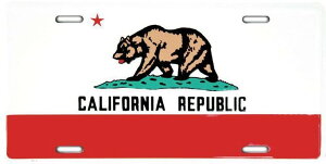 AJŔ STEEL LICENSE PLATE- 952- CALIFORNIA STATE FLAGS LICENSE PLATE io[v[g