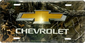AJŔ STEEL LICENSE PLATE -50156- CHEVY REAL TREE CAMO LICENSE PLATE io[v[g