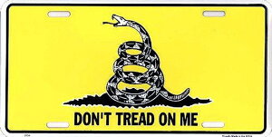 AJŔ STEEL LICENSE PLATE -SLSNK- DON'T TREAD ON ME LICENSE PLATE io[v[g