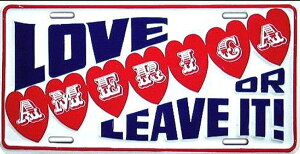 AJŔ STEEL LICENSE PLATE -SLAL- LOVE IT LEAVE IT LICENSE PLATE io[v[g