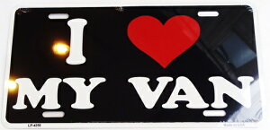 AJŔ STEEL LICENSE PLATE-4256- I LOVE MY VAN LICENSE PLATE io[v[g