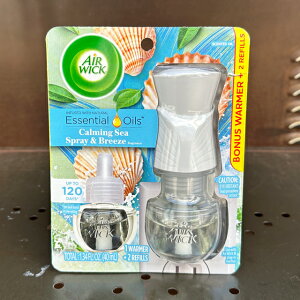 AIR WICK SCENTED OIL CALMING SEA SPRAY&BREEZE(2{) & OIL WARMER ({́jZbg