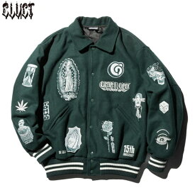 CLUCT クラクト × MIKE GIANT マイクジャイアント #04777 VARSITY JACKET バーシティジャケット GREEN