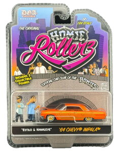 GL-089 GREENLIGHTxDGA HOMIE ROLLERZ 2025 SERIES1 -1964 CHEVROLET IMPALA SS Hard Top w/ Estilo & Hawkeye 1/64SCALE �~�j�J�[