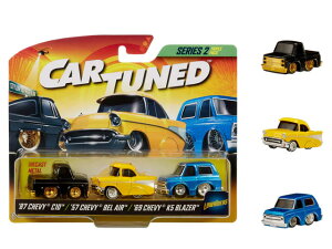 CT030 CAR TUNED Series 2 - Stylin and Profilin, 1987 Chevy C10, 1957 Chevy Bel Air, and 1969 Chevy K5 Blazer Diecast Vehicles