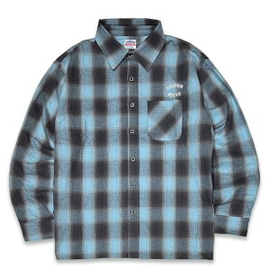 KUSTOMSTYLE �J�X�^���X�^�C�� KSLCS2303BL -ROOTED IN THE STREETS- LONG SLEEVE CHECK SHIRTS ���� �`�F�b�N�V���c COLOR: BLUE
