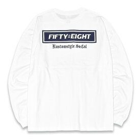 KUSTOMSTYLE カスタムスタイル x FIFTY EIGHT コラボレーション KSFE002LTWH -TRU- LONG SLEEVE TEE ビッグシルエット ロンT WHITE