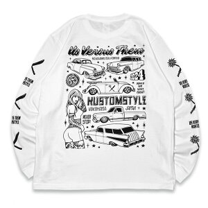 KUSTOMSTYLE �J�X�^���X�^�C�� x US VERSUS THEM �R���{���[�V���� KSUVT010LTWH LONG SLEVE T-SHIRTS ����T COLOR-WHITE ARTWORK by MIKE GIANT