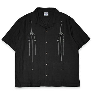 �艿15950�~ SALE30%OFF / KUSTOMSTYLE �J�X�^���X�^�C�� KSSS2405BK JURIUS CAESAR GUAYABERA SHORT SLEEVE SHIRTS �O�@�W���x�[���V���c �L���[�o�V���c ���� -BLACK-
