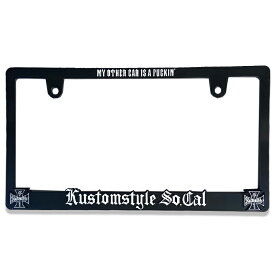 KUSTOMSTYLE カスタムスタイル KSJPLP-006BK "RAISED CROSS" JAPANESE SIZE LICENSE PLATE FRAME ナンバープレート RAISED 凸 LOGO