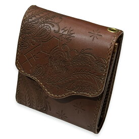 KUSTOMSTYLE カスタムスタイル TYPE-8 BANDANA LEATHER SHORT WALLET COLOR*BROWN