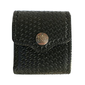 KUSTOMSTYLE カスタムスタイル LEATHER WALLET "TYPE6" BASKET WEAVE SHORT WALLET COLOR*BLACK