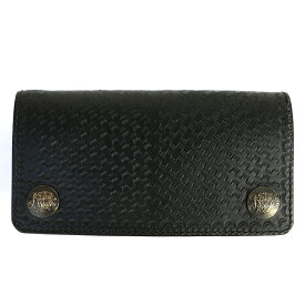 KUSTOMSTYLE カスタムスタイル LEATHER WALLET "TYPE2" BASKET WEAVE LONG WALLET COLOR*BLACK