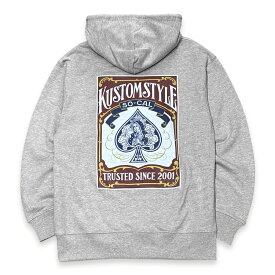 KUSTOMSTYLE カスタムスタイル KSP2325GY "GUADALUPE PLAYING CARD" PULLOVER HOODIE パーカー COLOR*GREY