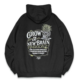 KUSTOMSTYLE カスタムスタイル KSP2519BK -GROW A NEW BRAIN- ZIP UP HOODIE ジップアップ フーディー COLOR*BLACK