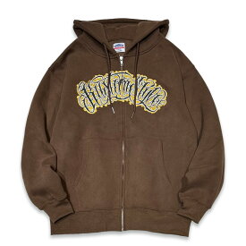 KUSTOMSTYLE カスタムスタイル KSP2513BR -HAVOC- ZIP UP HOODIE 刺繍LOGOジップパーカー COLOR* BROWN