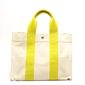 【楠本質店/元住吉】エルメス/HERMES　ボラボラPM トートバッグ　キャンバス　アイボリー/イエロー【中古】