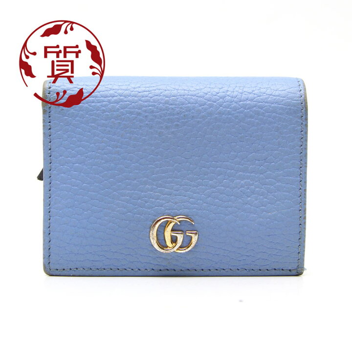 楽天市場】【楠本質店/元住吉】GUCCI/グッチ コンパクト財布 ブルー系  