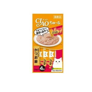 いなば 猫用おやつ CIAOちゅ〜る(チャオちゅーる) 宗田かつお&かつお節 14g (×4本)