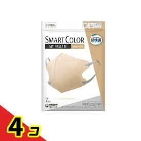 超快適マスクSMART COLOR スマートカラーマイパレット ふつう ベージュ×グレー 7枚入 4個セット
