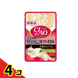 いなば CIAO(チャオ) パウチ 1歳までの子ねこ用 まぐろ・ささみ 40g 4個セット