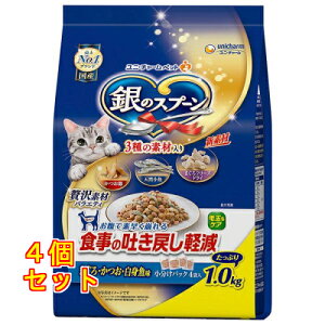 銀のスプーン 贅沢素材バラエティ 吐き戻し軽減フード 天然小魚 国産 1kg×4個