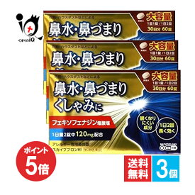 【1日限定ポイント5倍】【第2類医薬品】★スカイブブロンHI 60錠(30日分)×3個セット【日野薬品工業】アレルギー専用鼻炎薬 花粉 花粉症 鼻炎 ハウスダスト くしゃみ 鼻水 市販 薬 大容量 アレグラ アレルビ と同じフェキソフェナジン塩酸塩 120mg配合