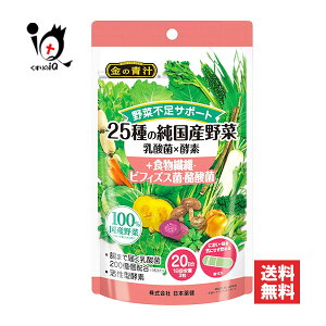 【栄養補助食品】金の青汁 25種の純国産野菜 乳酸菌×酵素+食物繊維・ビフィズス菌・酪酸菌 60粒【日本薬健】野菜不足サポート サプリメント【訳あり大量仕入れ】