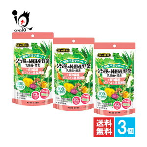 【栄養補助食品】金の青汁 25種の純国産野菜 乳酸菌×酵素+食物繊維・ビフィズス菌・酪酸菌 60粒×3個セット【日本薬健】野菜不足サポート サプリメント【訳あり大量仕入れ】