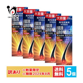 訳アリ【指定第2類医薬品】ハツモール・ヘアーグロアーSAJD 250mL×5個セット【田村治照堂】発毛促進 脱毛の予防 生え際の薄毛 女性用ホルモン配合 男女兼用