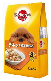 マースジャパン　ペディグリー　パウチ　成犬用　チキン＆緑黄色野菜　3袋パック　(70g×3袋)　ドッグフード